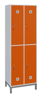 SBS-2222 šatní skříň 4-boxová, 1800x600x400 mm, kovové nohy, korpus bílý, dvířka pomeranč